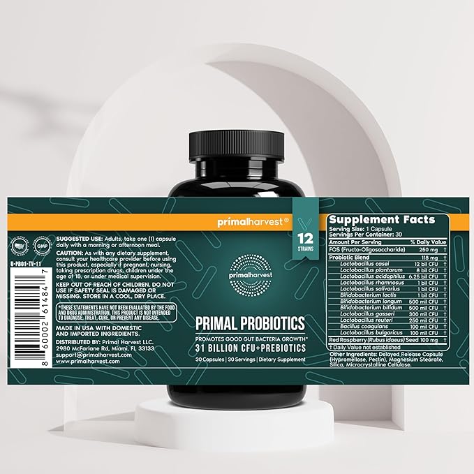 Primal Harvest Probiotics & Vision Supplements for Women and Men Vision and Eye Support Complex with Lutein, Zeaxanthin Bundle