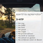 Earth's Splendor 5-HTP Supplement for Men & Women, No Artificial Preservatives Color or Flavor Non-GMO 100 MG