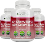 Tart Cherry Extract Capsules 1,000mg - 180 Capsules, 3 Month Supply - Blend with Tart Cherry and Celery Seed Powder