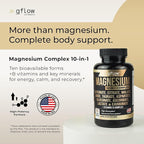 gflow vitamins Magnesium Complex Supplement - 10 Active Forms, Glycinate, Citrate, Malate, Oxide, Taurate, Aspartate, Gluconate, Ascorbate, Lactate, Carbonate, Plus More with Vitamin C B1 B2 B6 B12