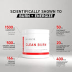 KAGED Clean Burn | Thermogenic Fat Burner Powder | CaloriBurn GP, L Carnitine, Coconut Water | Boost Metabolism, Energy, Focus | Orange Mango