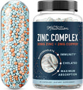 Zinc Supplement Microbeadlets with Copper for Immune Support | Highly Absorbable Zinc Bisglycinate & Orotate with 2mg Chelated Copper + Vitamin B6 | Vegan, Gluten-Free | 60 Capsules (2 Month Supply)