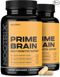 Nootrix Prime Brain Nootropic Supplement | Supports Memory, Mental Focus, Cognitive Health & Energy | Promotes Healthy Mood & Brain Function | Ginkgo Biloba, Lion's Mane & L Theanine | 180 Capsules