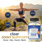 Clear Joint Support - Glucosamine Chondroitin MSM with Turmeric & Boswellia | 8-in-1 Formula | 90 Capsules (30-Day Supply) | Supports Knee, Hip & Back Health | Made in USA