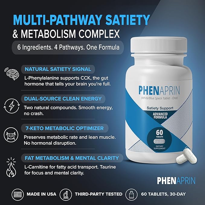 PhenAprin Advanced Diet Pills (Pack of 2) - 120 Tablets - Multi-Pathway Appetite Suppressant & Thermogenic Fat Burner for Women & Men - 2 Month Supply of Weight Management & Energy Support