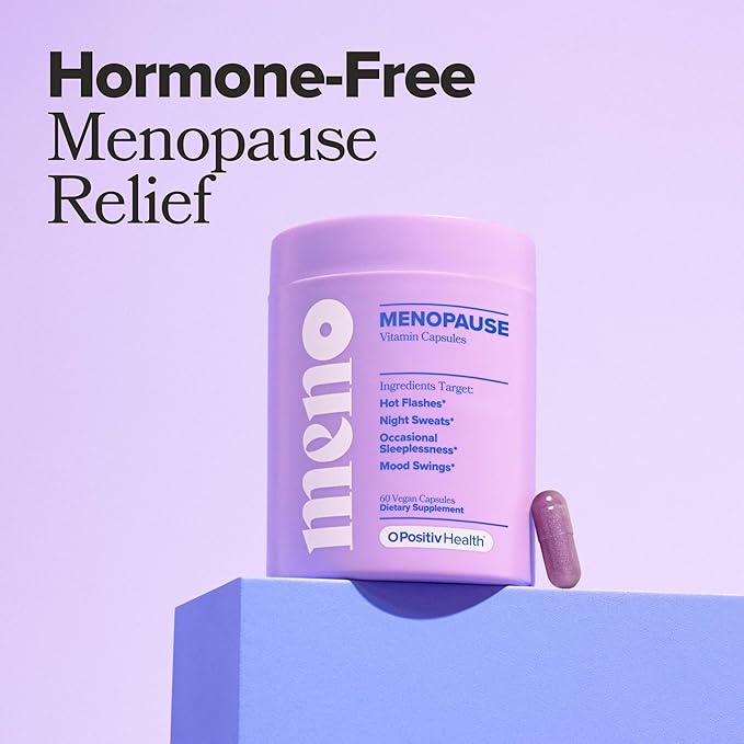 O Positiv MENO Vitamins for Menopause - Hormone-Free Menopause Supplement for Women - Black Cohosh & Ashwagandha KSM-66 - Helps Relieve Hot Flashes, Night Sweats, Mood Swings - 30 Servings (Pack of 3)