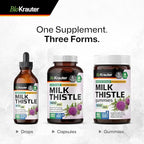 BIO KRAUTER® Milk Thistle Supplement for Liver Cleanse & Detox - Pure Vegan Milk Thistle Extract 1400 mg per Serving Сontains Silymarin - 250 Capsules, 125 Days of Supply, Non-GMO