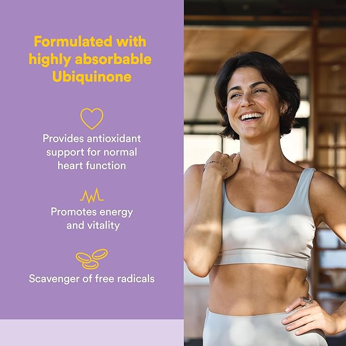 Natural Factors Coenzyme Q10 - Antioxidant Support Supplement Supports Cellular Energy Production - Better Absorption Aids Healthy Heart Function - 100 mg, 60 Softgels (60 Servings)