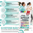 Q Defend Quercetin Supplement with Zinc Vitamin C Vitamin D Elderberry Turmeric Black Pepper Garlic Ginger Sea Moss Lysine Stinging Nettle Reishi Mushroom Immune Support 120 Capsules by Clean Nutra