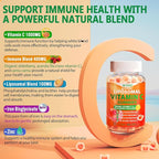 Liposomal Vitamin C 1000mg Gummies for Adults - Vitamin C Chewable with Elderberry, Zinc & 8mg Iron, Sugar Free Vit C Supplements, Daily Immune Support Gummies for Energy, Collagen Booster 60 Counts