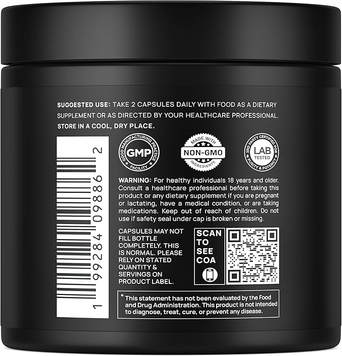 100x Strength Black Shilajit for Men w. 10% Tongkat Ali & Ashwagandha - Highest Potency Shilajit Capsules 60% Fulvic Acid Pure Himalayan Shilajit Resin - Natural Test Booster Male Enhancing Supplement