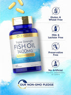 Carlyle Omega 3 Fish Oil 1400 mg | Triple Strength | 60 Softgels | High Potency with EPA & DHA | Non-GMO, Gluten Free Supplement