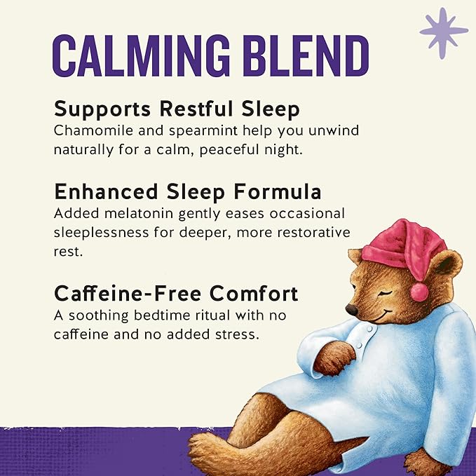 Celestial Seasonings Sleepytime Tea Plus Melatonin, Caffeine Free, Celestial Seasonings Herbal Tea, 18 Bag Box (Pack of 5)