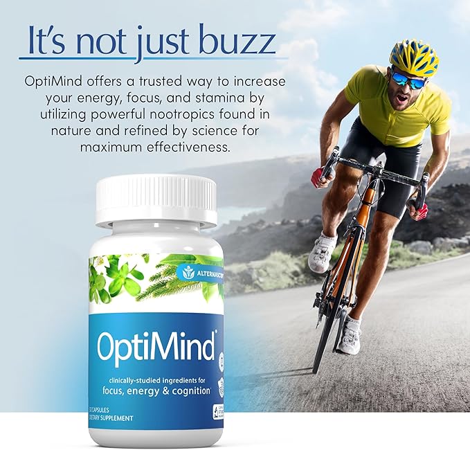 Optimind Brain Supplement for Memory and Focus, Nootropic with Synapsa®, Phosphatidylserine, Vitamin B1 B12, Non-GMO, Mental Clarity, Cognitive Support, Clinically Studied Ingredients, 64 Capsules