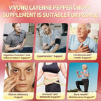 Cayenne Pepper Drops Supplement, Liposomal Tech 98% Absorption, Supports* Leg Vein, Heart & Blood Vessel* Health, with Vitamin E D3+K2 & Extracts of Grape Seed, Hawthorn, Beetroot, Berberine (2 Pack)