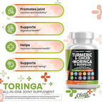 Turmeric Moringa Supplement | Ginger Boswellia Saffron - Supplement for Women and Men with Ceylon Cinnamon, Tart Cherry, Quercetin Garlic Nettle Holy Basil - 5Pack