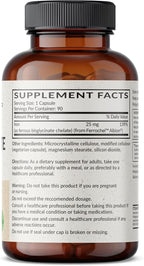 Futurebiotics Iron Bisglycinate 25mg Gentle on The Stomach, Supports Energy & Healthy Red Blood Cell Production - Non-Constipating Formula - Non GMO, 90 Vegetarian Capsules