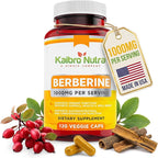 Kaibro Nutra Berberine Supplement 1000mg, Berberine HCL for Immune System, Glucose Support, Circulatory & Gastrointestinal Health, Vegan & Gluten-Free, 120 Capsules