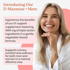 NewLife Naturals D-Mannose Capsules | w/Cranberry and Hibiscus Extracts | Natural Urinary Tract Health Supplement | 1400mg Pure Veggie Powder | 120 Veggie Capsules