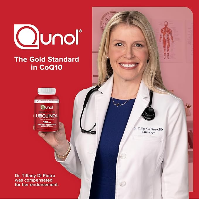 Qunol Ubiquinol CoQ10 100mg Softgels, Qunol Mega Ubiquinol 100mg - Superior Absorption - Active form of Coenzyme Q10 for Heart Health - 2 Month Supply - 60 Count