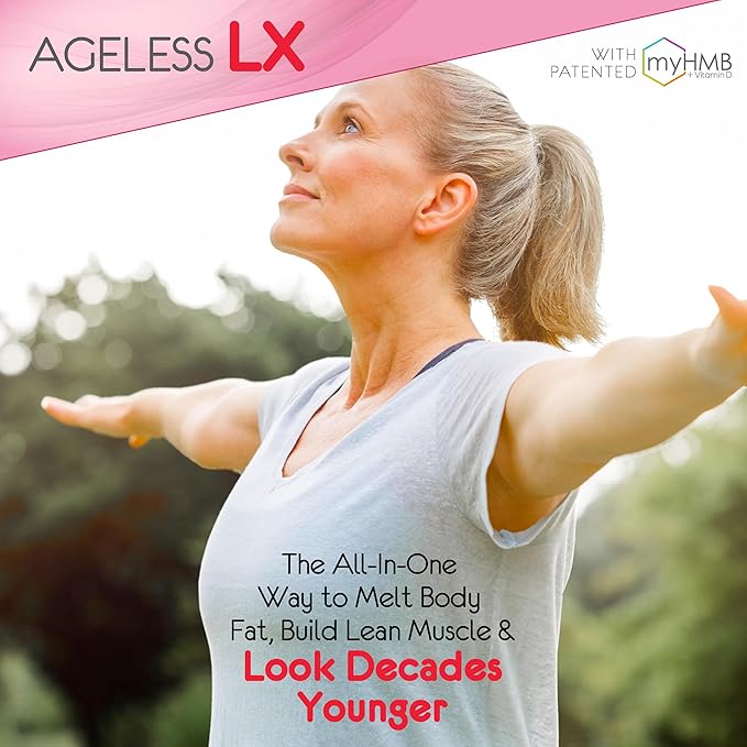 AgelessLX Powder Supplement for Women - with HMB Collagen Enhancer Plus Vitamin D3 with K2, Horsetail and Biotin for Lean Muscle and Stronger Hair and Nails - 30 Powder Packets, Cherry Limeade