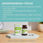 Himalaya Ashwagandha+ Focus - Herbal Focus Supplement with B12, Rosemary, Green Tea, and Bacopa Nootropics for Memory and Clarity - Vegan, Non-GMO, Gluten Free, 1690 mg, 60 Caplets