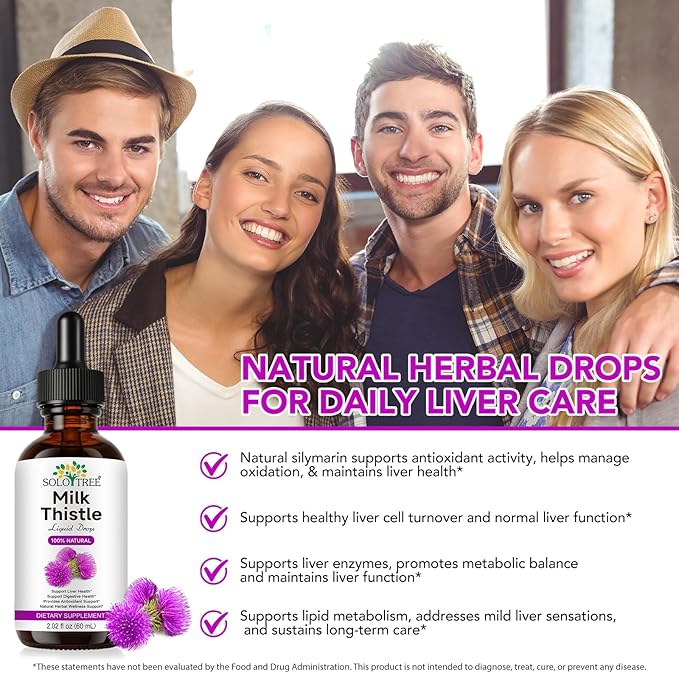 Milk Thistle Liquid Drops,Milk Thistle Supplement for Liver Wellness,Digestive Health,Liquid Pure Vegan Milk Thistle Extract 600 mg per Serving,Sugar & Alcohol-Free,Non-GMO, 2.02 Fl Oz