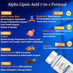 Alpha Lipoic Acid 600mg + CoQ10 & Active B1 & B12 – 7-in-1 Neuropathy Support – Fortify Nerves in Hands & Feet – Antioxidant, Cell Energy & Metabolism – Vegan, Gluten-Free, 120 Capsules