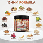 Clean Nutra Organic Maca Root Capsules for Women + Ashwagandha Slippery Elm Tongkat Ali Rhodiola Rosea Fenugreek Beet Root Sea Moss Ginseng Black Yellow Red Maca Powder Supplement 90 Pills