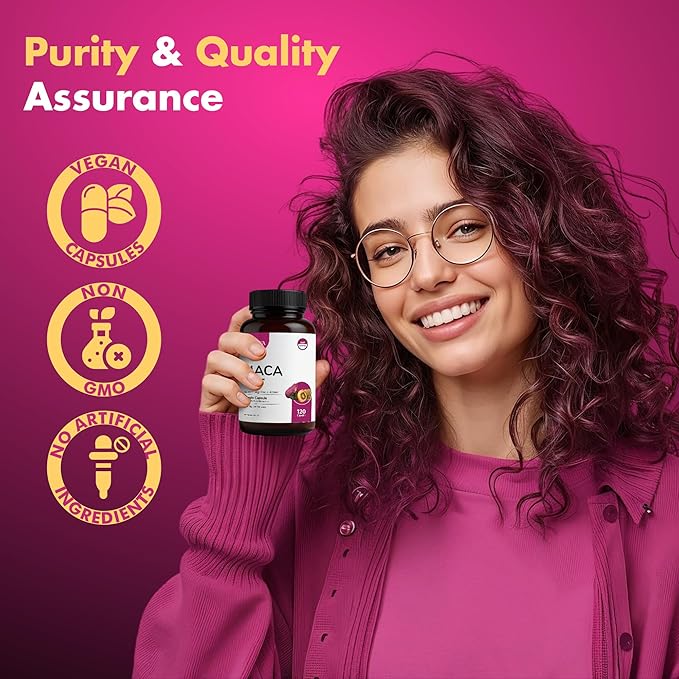 Maca Root Capsules for Women & Men – Maca Root Powder 1500mg per Serving – Vegan Veggie Capsules