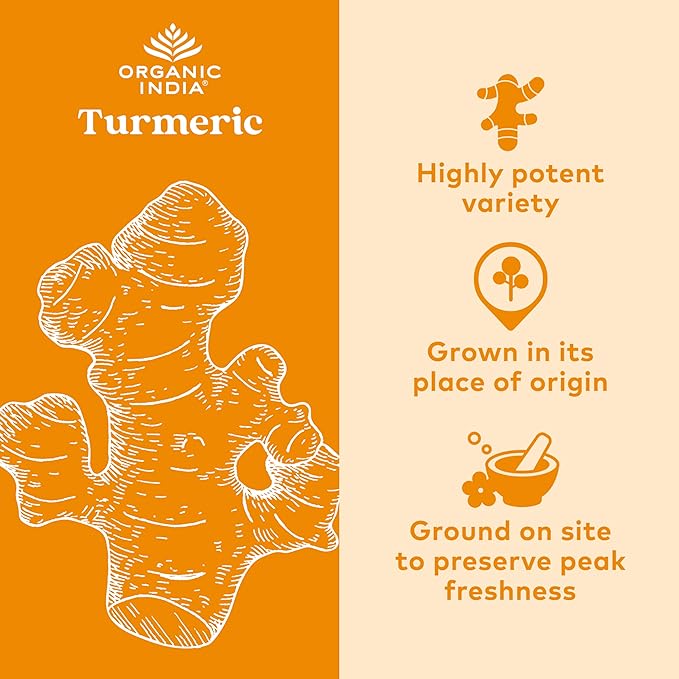 ORGANIC INDIA Turmeric Curcumin Herbal Supplement - Joint Mobility & Immune System Support, Healthy Inflammatory Response, Whole Root Supplement, Organic Trikatu, USDA Certified Organic - 90 Capsules