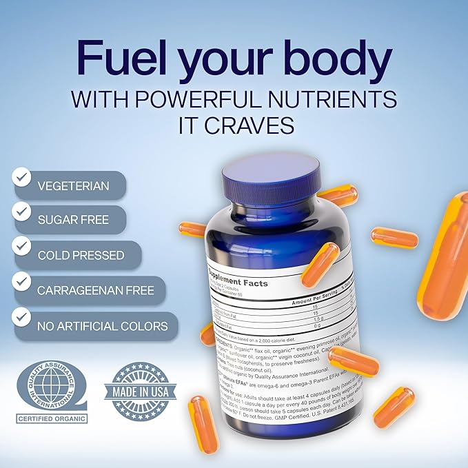 Plant Based Omega 3 & 6 – Vegan Fish Oil Alternative with DHA, EPA & SDA – Burpless Softgels for Heart, Skin, Eye & Immune Support – 120 Softgels – YES