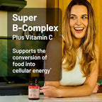 NatureWise Super Vitamin B Complex for Women and Men - with Vitamin C, Folic Acid Biotin B1 B2 B3 B6 B12 - Support Cellular Energy & Mental Clarity - Vegan, Gluten & Dairy Free, Non-GMO - 60 Tablets