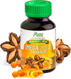 Amazon Andes Sacha Inchi Oil Capsules 500mg - Omega 3 6 9 Fatty Acids from Peru - 100 Softgels - Cold Pressed Virgin Inca Peanut Oil - Plukenetia Volubilis - Vegan Plant Based Non-GMO