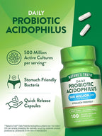 Nature's Truth Probiotics for Men and Women | 500 Million CFU | 100 Capsules | Non-GMO & Gluten Free Supplement