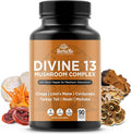 Mushroom Extract Complex with Black Pepper, Lion's Mane, Cordyceps, Turkey Tail, Chaga, Shiitake, Maitake, Nootropic Brain Supplements for Memory and Focus, Immune System Support, 90 Capsules