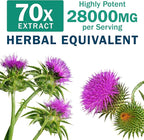 NYO3 Milk Thistle 200mg Liver Detox Supplement with Dandelion Root & Artichoke Extract | 60 Capsules | Silymarin Antioxidant Support,Liver Cleanse & Herbal Health Supplement