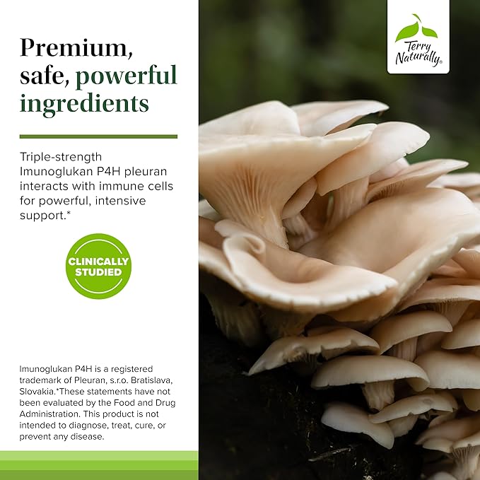 Terry Naturally PleuraMax Extra Strength -Upper Respiratory Health Supplement -Sourced from Oyster Mushrooms -Includes Vitamin C & Zinc for Immune Support -Vegan -15 Capsules (15 Servings) - 2 Pack
