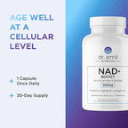 DR. EMIL NUTRITION NAD+ Boost - Nicotinamide Riboside Supplement for Longevity, Healthy Aging & Cellular Regeneration - NAD Supplement with with Berberine, L-Theanine & Niacin - 30-Day Supply