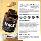 Maju Superfoods 4-in-1 Maca Root Capsules, Organic Black, Yellow & Red Roots w Black Pepper Extract for Absorption (120 ct) | Peru Product, Peruvian Powder, Men & Women Supplement, 60,000 mg