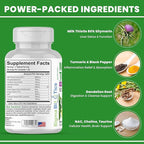 Milk Thistle Extract 9105mg – Fortified with Dandelion Root, Turmeric, Black Pepper, NAC, Choline & Taurine – 80% Standardized Silymarin for Liver Support – GMO-Free, Gluten-Free, Soy-Free 120 Tablets