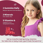 Iron Supplement Gummies for Kids - with Calcium, Zinc, Kids Multivitamin with Iron Gummies - Immune Support, Blood Builder & Energy Support for Iron Deficiency, Anemia, Vegan - 60 Count
