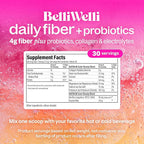 Belli Welli Unflavored Daily Fiber Supplement Powder with Collagen, Probiotics & Electrolytes | Supports Digestive Health, Gut Balance & Debloating, Sugar Free | 30 Servings