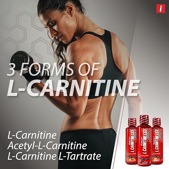 iSatori L-Carnitine LS3 1500, Triple-Blend Liquid L Carnitine Supplement, with Acetyl & Tartrate, Stimulant Free, Low Calories, Sugar & Gluten Free, Keto-Friendly, Mixed Berry Flavor (32 Servings)
