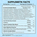 ZEBORA Probiotics for Men - 100 Billion CFU with Digestive Enzymes, Saw Palmetto & Cranberry for Prostate Support - Shelf Stable, Gluten-Free Men's Daily Supplement - 90 Veggie Capsules