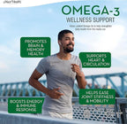 Omega 3 Supplement - Omega-3 Fish Oil 2000mg - Natural Source of EPA & DHA - Heart, Brain & Joint Health - Kosher Certified Wild Caught Marine Fish - 200 Vegetarian Softgels by Maxi Health