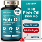 Mini Fish Oil Softgels – Odorless, Burpless & Easy to Swallow – 1500mg Omega-3 with EPA & DHA – Advanced Formula Fish Oil Minis – Smaller Than a Dime – Wild Caught – 90 (Big, Capsule)