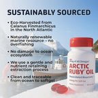 Arctic Ruby Oil 1000mg – Omega 3 Supplement for Women and Men with EPA, DHA & Astaxanthin 2mg - Fish & Krill Oil Alternative – 60 Softgels (1 Pack)