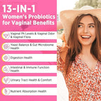 70 Billion CFUs Vaginal Probiotics, PH Balance with Probiotic & Prebiotic & D-Mannose, Women Probioticos for Odor & Flora, Yeast, vag, Urinary Health, GMO-Free, 60 Days Supply