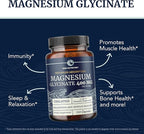 Magnesium Glycinate 400mg | High Absorption Formula for Sleep, Calm, Muscle Relaxation, Heart, Bone & Nerve Support for Women & Men | Chelated Magnesium Glycinate Supplement | 120 Ct (2 Month Supply)